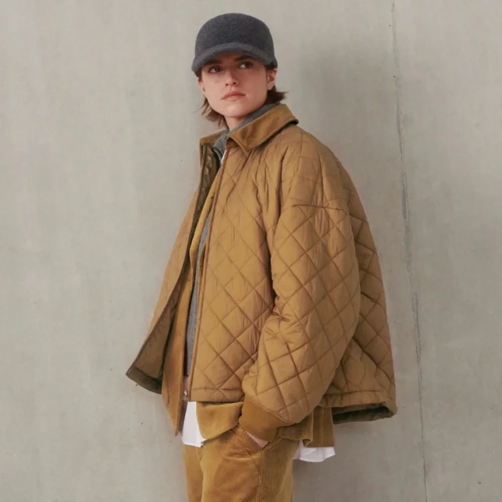 Uniqlo PUFFTECH Blouson (Warm Padded) Corduroy Collar like new condition Size M - Picture 1 of 8